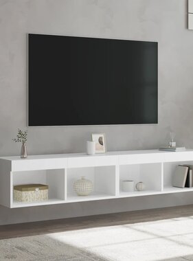 VidaXL Tv-meubels met LED-verlichting 2 st 80x30x30 cm wit