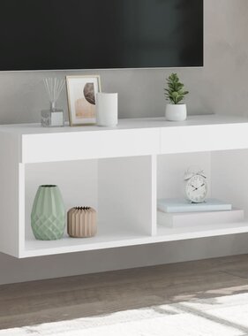 VidaXL Tv-meubel met LED-verlichting 80x30x30 cm wit
