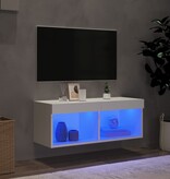 VidaXL Tv-meubel met LED-verlichting 80x30x30 cm wit