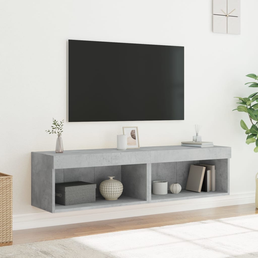 VidaXL Tv-meubels met LED-verlichting 2 st 60x30x30 cm betongrijs