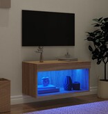 VidaXL Tv-meubel met LED-verlichting 60x30x30 cm sonoma eikenkleurig