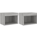 VidaXL Nachtkastjes met LED's 2 st wandgemonteerd grijs sonoma eiken