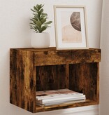 VidaXL Nachtkastjes met LED's 2 st wandgemonteerd gerookt eikenkleurig