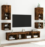 VidaXL Nachtkastjes met LED's 2 st wandgemonteerd gerookt eikenkleurig