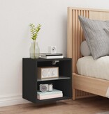 VidaXL Nachtkastje met LED's wandgemonteerd zwart