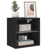 VidaXL Nachtkastje met LED's wandgemonteerd zwart