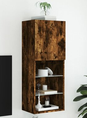 VidaXL Tv-meubel LED-verlichting 40,5x30x102 cm gerookt eikenkleurig
