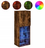 VidaXL Tv-meubel LED-verlichting 40,5x30x102 cm gerookt eikenkleurig