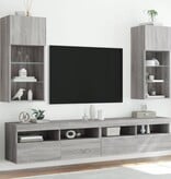 VidaXL Tv-meubels met LED-verlichting 2 st 40,5x30x80 cm grijs sonoma