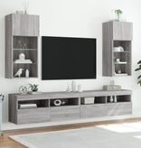 VidaXL Tv-meubels met LED-verlichting 2 st 40,5x30x80 cm grijs sonoma
