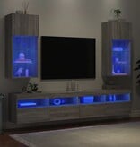 VidaXL Tv-meubels met LED-verlichting 2 st 40,5x30x80 cm grijs sonoma