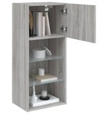 VidaXL Tv-meubels met LED-verlichting 2 st 40,5x30x80 cm grijs sonoma