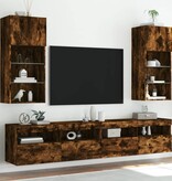 VidaXL Tv-meubels met LED-verlichting 2 st 40,5x30x90 cm gerookt eiken