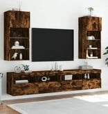 VidaXL Tv-meubels met LED-verlichting 2 st 40,5x30x90 cm gerookt eiken