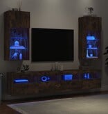 VidaXL Tv-meubels met LED-verlichting 2 st 40,5x30x90 cm gerookt eiken