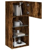 VidaXL Tv-meubels met LED-verlichting 2 st 40,5x30x90 cm gerookt eiken