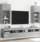 VidaXL Tv-meubels met LED-verlichting 2 st 40,5x30x90 cm betongrijs