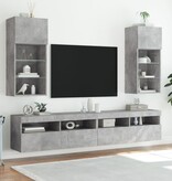 VidaXL Tv-meubels met LED-verlichting 2 st 40,5x30x90 cm betongrijs