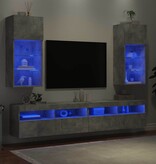 VidaXL Tv-meubels met LED-verlichting 2 st 40,5x30x90 cm betongrijs