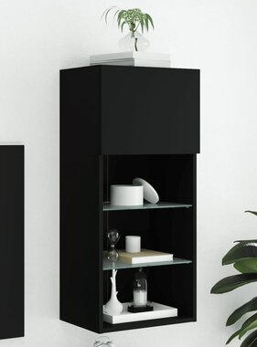 VidaXL Tv-meubel met LED-verlichting 40,5x30x90 cm zwart