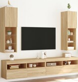 VidaXL Tv-meubels met LED-verlichting 2 st 30,5x30x102 cm sonoma eiken