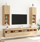 VidaXL Tv-meubels met LED-verlichting 2 st 30,5x30x102 cm sonoma eiken