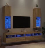 VidaXL Tv-meubels met LED-verlichting 2 st 30,5x30x102 cm sonoma eiken