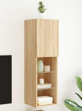 VidaXL Tv-meubel met LED-verlichting 30,5x30x102 cm sonoma eikenkleur