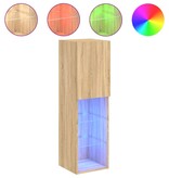 VidaXL Tv-meubel met LED-verlichting 30,5x30x102 cm sonoma eikenkleur
