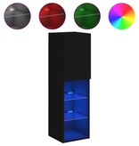 VidaXL Tv-meubel met LED-verlichting 30,5x30x102 cm zwart