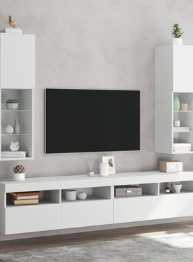 VidaXL Tv-meubels met LED-verlichting 2 st 30,5x30x102 cm wit