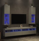 VidaXL Tv-meubels met LED-verlichting 2 st 30,5x30x102 cm wit