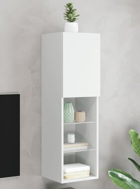 VidaXL Tv-meubel met LED-verlichting 30,5x30x102 cm wit