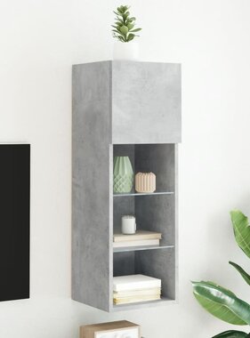 VidaXL Tv-meubel met LED-verlichting 30,5x30x90 cm betongrijs