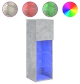VidaXL Tv-meubel met LED-verlichting 30,5x30x90 cm betongrijs