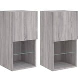 VidaXL Tv-meubelen 2 st met LED-verlichting 30,5x30x60 cm grijs sonoma