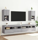 VidaXL Tv-meubelen 2 st met LED-verlichting 30,5x30x60 cm grijs sonoma