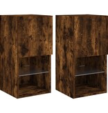 VidaXL Tv-meubelen 2 st LED-verlichting 30,5x30x60 cm gerookt eiken