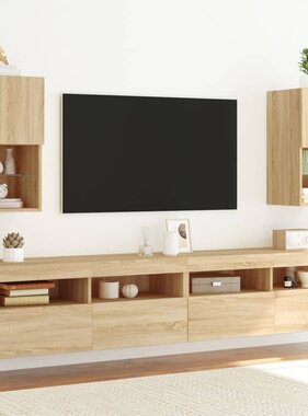 VidaXL Tv-meubelen 2 st LED-verlichting 30,5x30x60 cm sonoma eiken