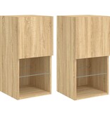 VidaXL Tv-meubelen 2 st LED-verlichting 30,5x30x60 cm sonoma eiken