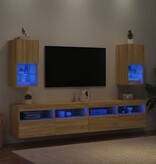 VidaXL Tv-meubelen 2 st LED-verlichting 30,5x30x60 cm sonoma eiken
