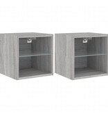 VidaXL Tv-wandmeubels met LED 2 st 30x28,5x30 cm grijs sonoma eiken