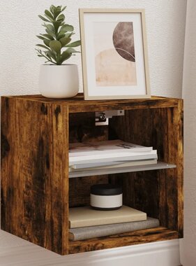 VidaXL Tv-wandmeubels met LED 2 st 30x28,5x30 cm gerookt eikenkleurig