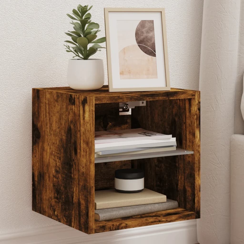 VidaXL Tv-wandmeubels met LED 2 st 30x28,5x30 cm gerookt eikenkleurig