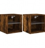 VidaXL Tv-wandmeubels met LED 2 st 30x28,5x30 cm gerookt eikenkleurig