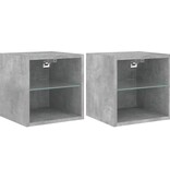 VidaXL Tv-wandmeubels met LED 2 st 30x28,5x30 cm betongrijs