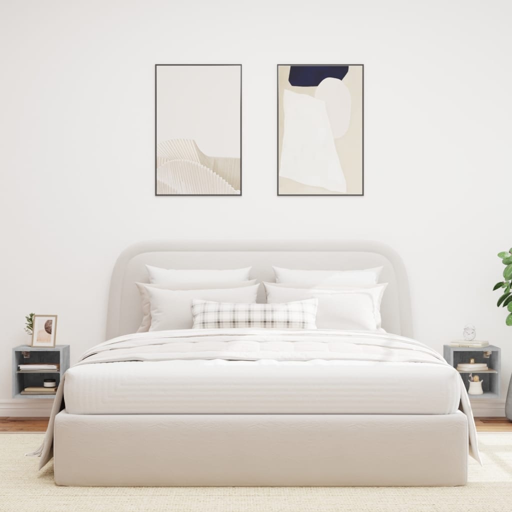 VidaXL Tv-wandmeubels met LED 2 st 30x28,5x30 cm betongrijs