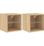 VidaXL Tv-wandmeubels met LED 2 st 30x28,5x30 cm sonoma eikenkleurig