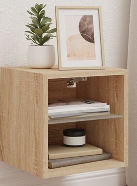 VidaXL Tv-wandmeubel met LED-verlichting 30x28,5x30 cm sonoma eiken