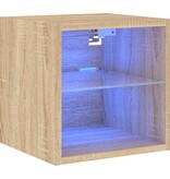 VidaXL Tv-wandmeubel met LED-verlichting 30x28,5x30 cm sonoma eiken